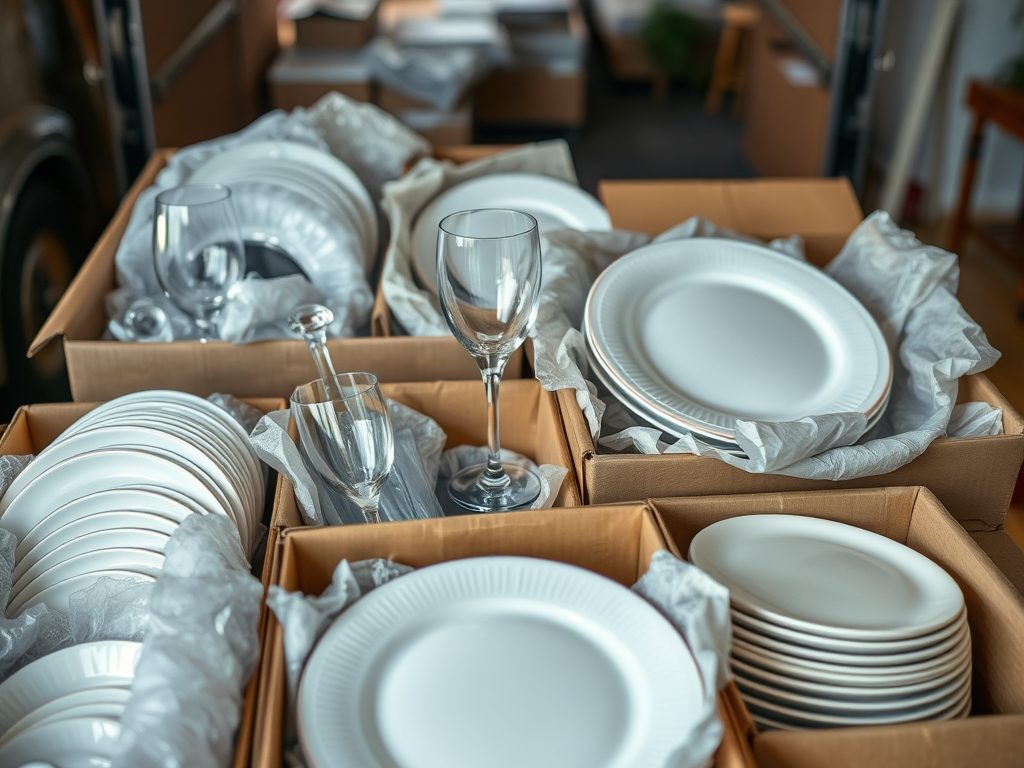 Jak skutecznie pakować szkło i talerze do przeprowadzki, by uniknąć uszkodzeń podczas transportu